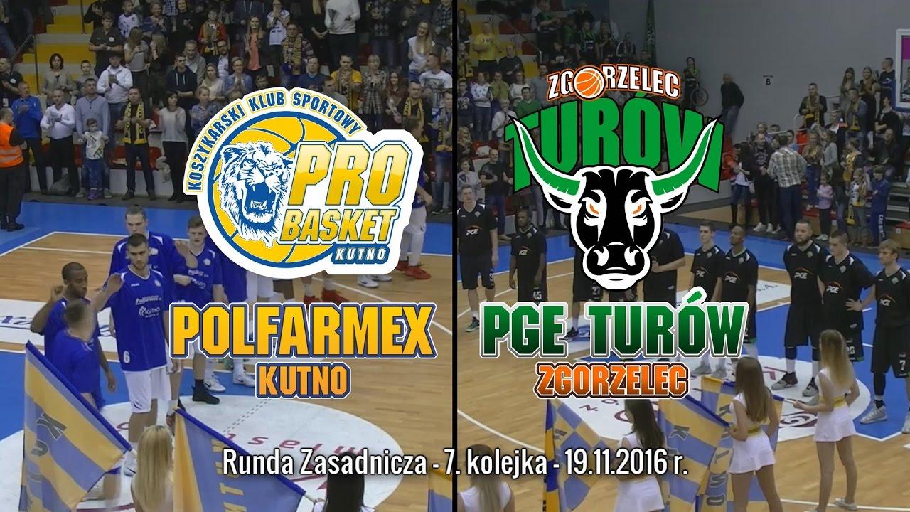 Skrót meczu Polfarmex Kutno - PGE Turów Zgorzelec - 19.11.2016