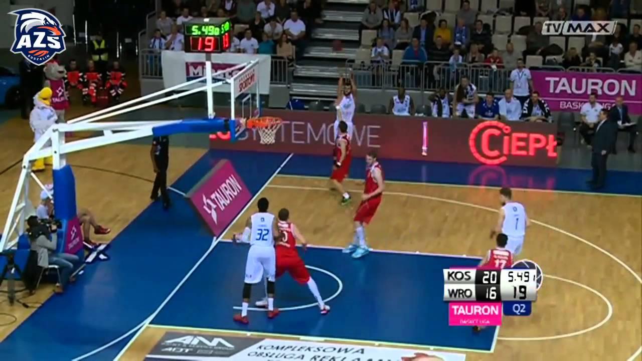 Skrót meczu, AZS Koszalin - WKS Śląsk Wrocław 64:59, 28.12.2015