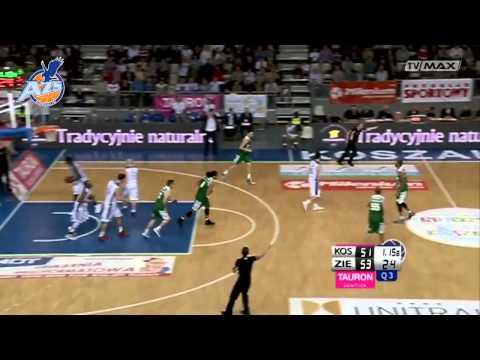 Skrót meczu, AZS Koszalin - Stelmet Zielona Góra 72:71, 08.02.2015