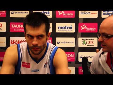 Bartosz Sarzało po meczu Polpharma Starogard Gd - Azs Koszalin /Etap II / 02.04.2014