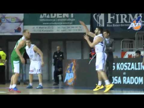 Skrót meczu, AZS Koszalin - Stelmet Zielona Góra 66:64, 26.02.2014