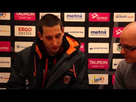 Michał Nowakowski po meczu Polpharma Starogard Gd - Energa czarni Słupsk 29.12.2013