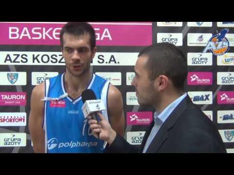 Wywiad po meczu - Bartosz Sarzało, AZS Koszalin - Polpharma Starogard Gdański 97:72, 23.11.2013